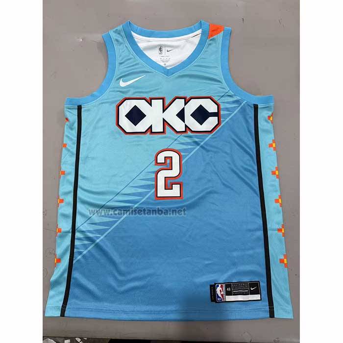 Camiseta Oklahoma City Thunder Shai Gilgeous Alexander NO 2 Ciudad 2018-19 Azul